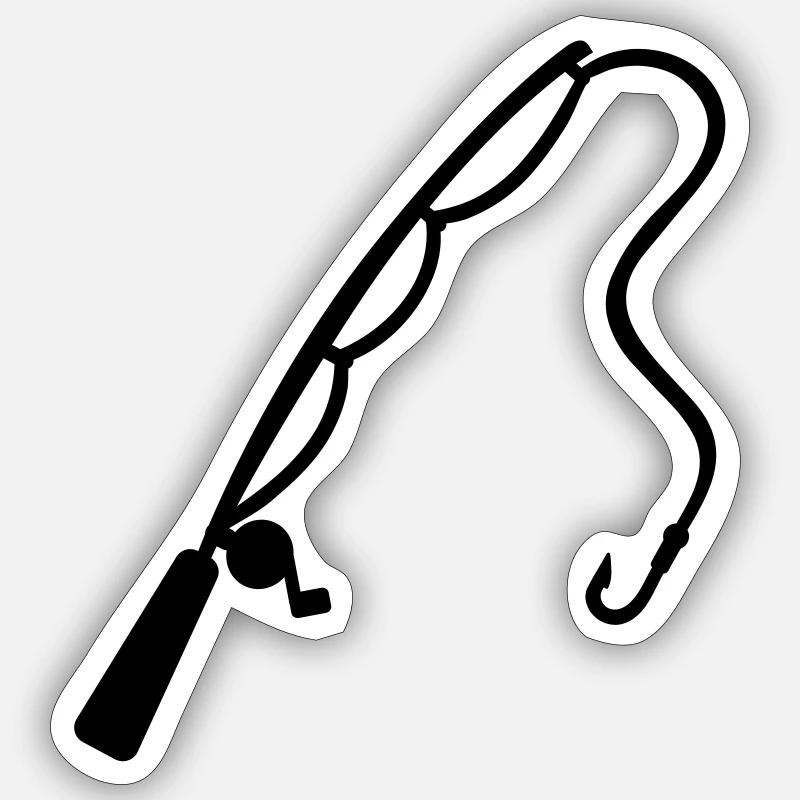 Angeln - Sticker Größe S (10 x 10 cm) - Mattweiß