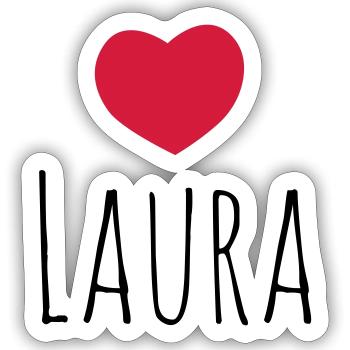 Heart Laura's gift - Sticker size S (10 x 10 cm) - white matte - Front