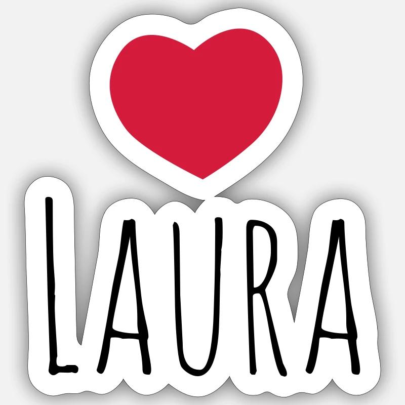 Heart Laura's gift - Sticker size S (10 x 10 cm) - white matte