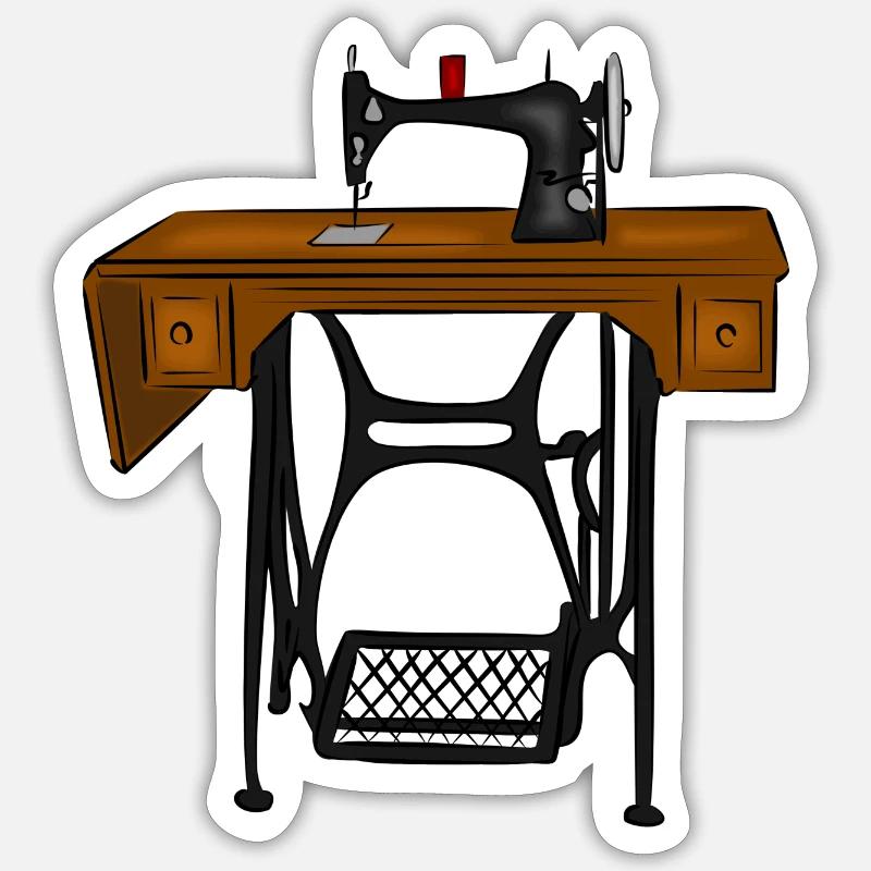 Sewing Machine - Sticker size S (10 x 10 cm) - white matte