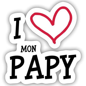 I Love my Opa - Sticker Größe S (10 x 10 cm) - Mattweiß - Vorne