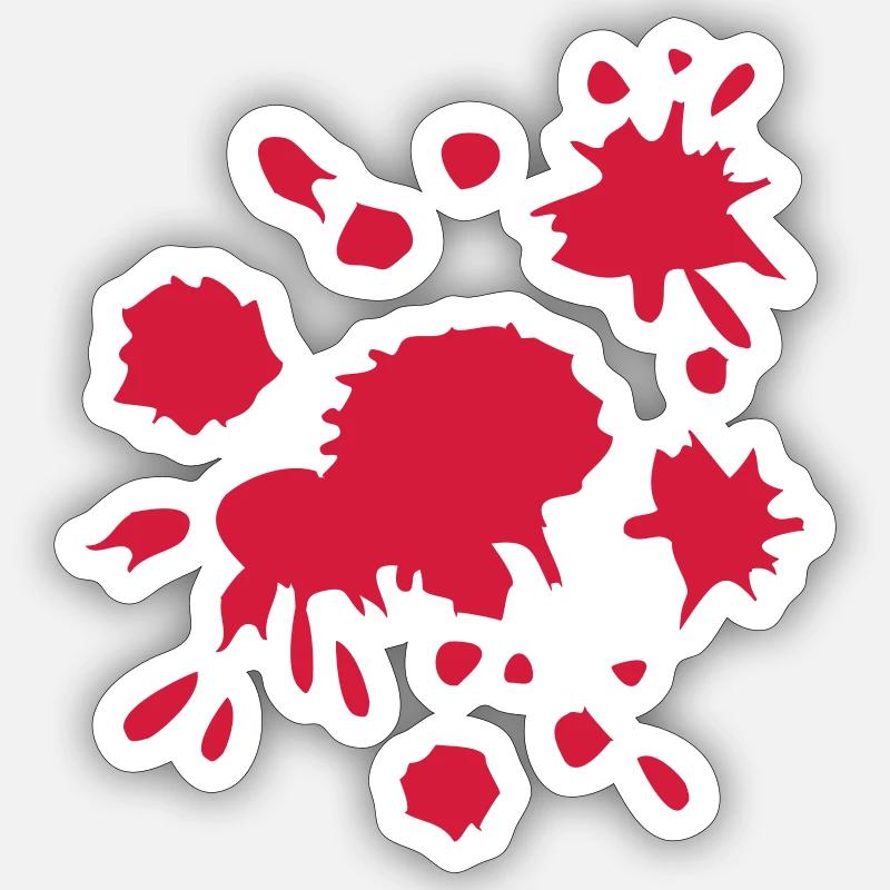 Sang, éclaboussure, couleur, tache, Halloween - Sticker taille S (10 x 10 cm) - blanc mat