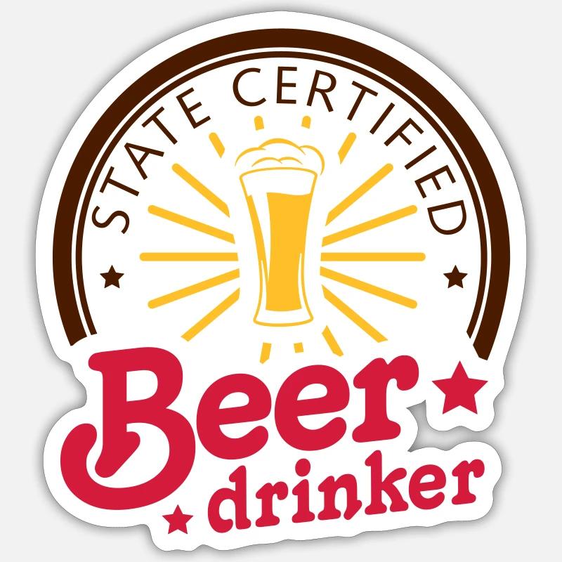 state certified beerdrinker Sticker Größe S (10 x 10 cm)