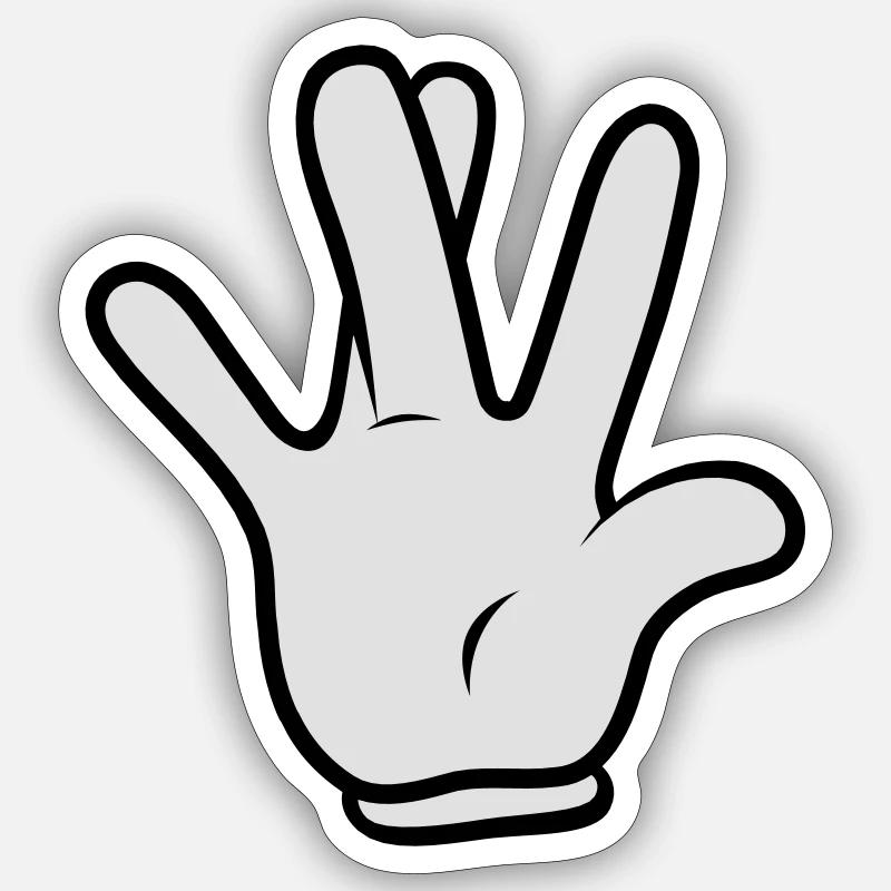 Comic Hand Westside - Sticker taille S (10 x 10 cm) - blanc mat