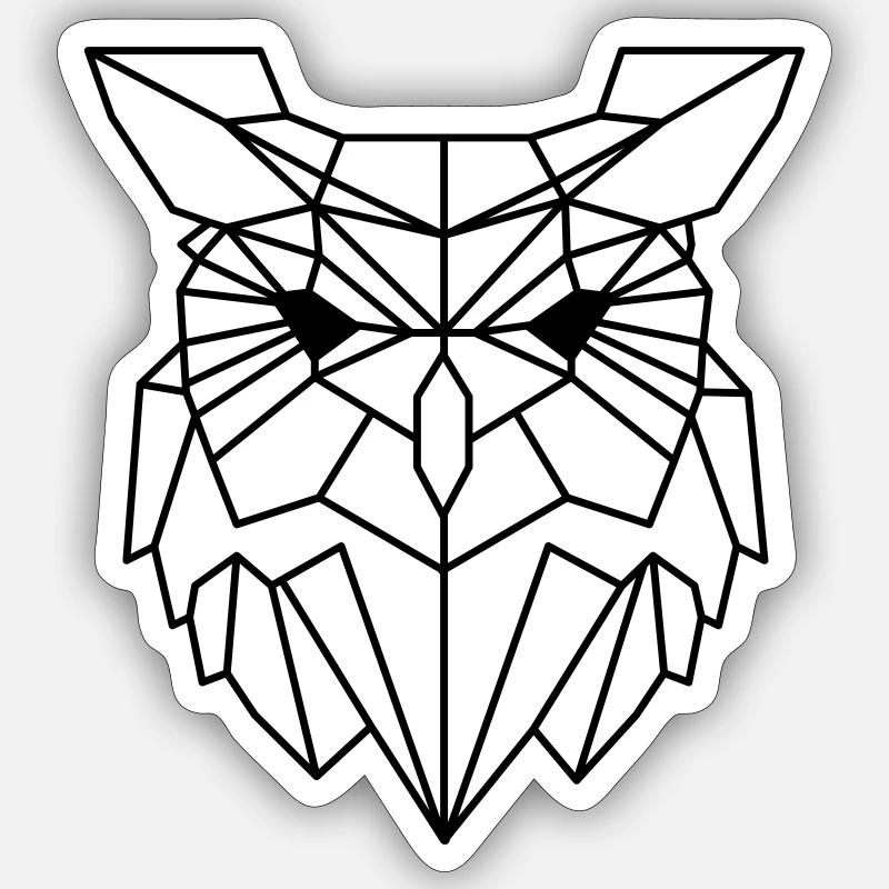 Eule - Sticker Größe S (10 x 10 cm) - Mattweiß
