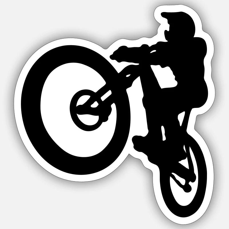 Saut VTT - Sticker taille S (10 x 10 cm) - blanc mat