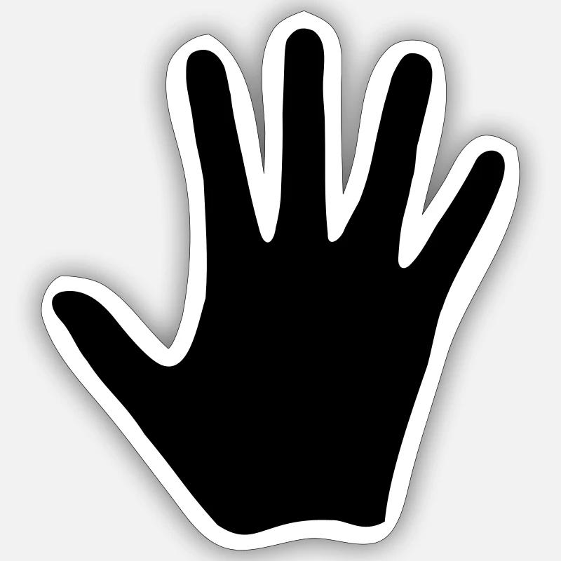 Main - Sticker taille S (10 x 10 cm) - blanc mat
