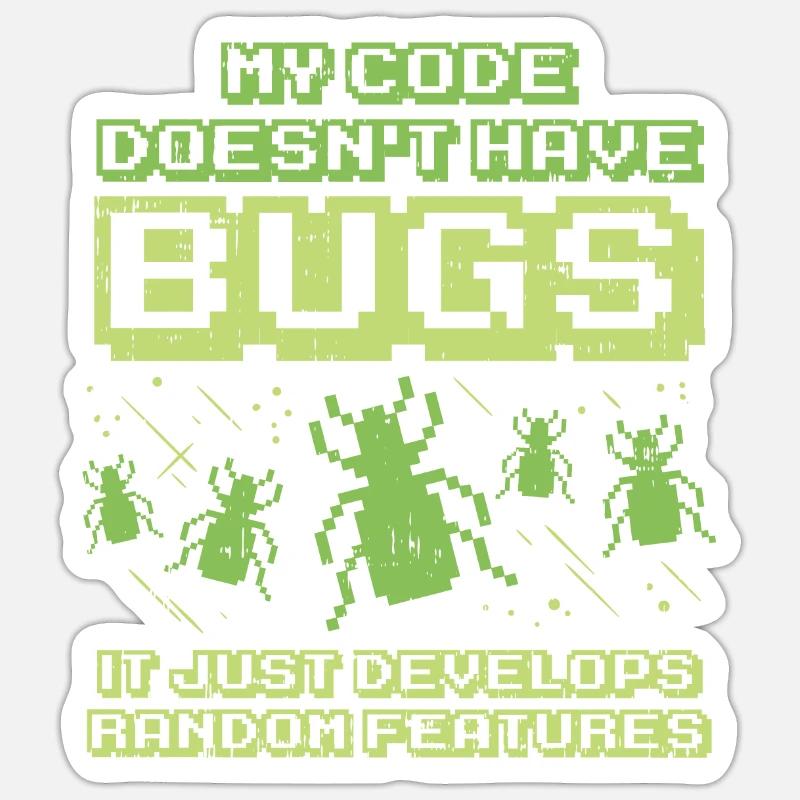 Code Bug Test Programmierer Entwickler Geschenk Sticker Größe S (10 x 10 cm)