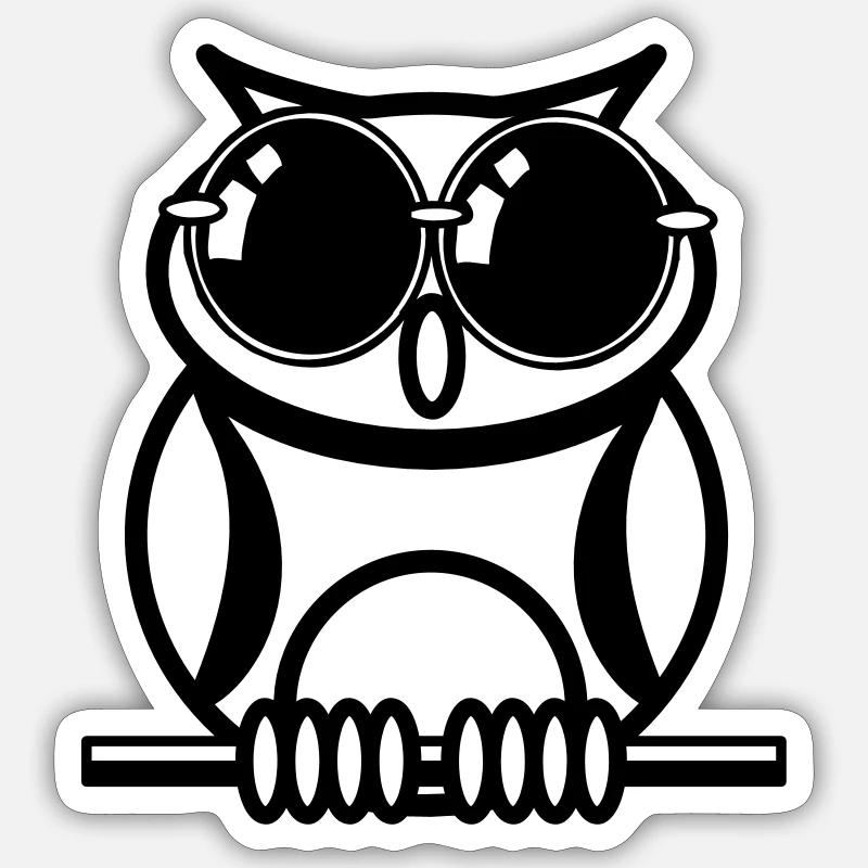 Eule Sonnenbrille Sticker Größe S (10 x 10 cm)