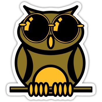 OWL sunglasses - Sticker size S (10 x 10 cm) - white matte - Front
