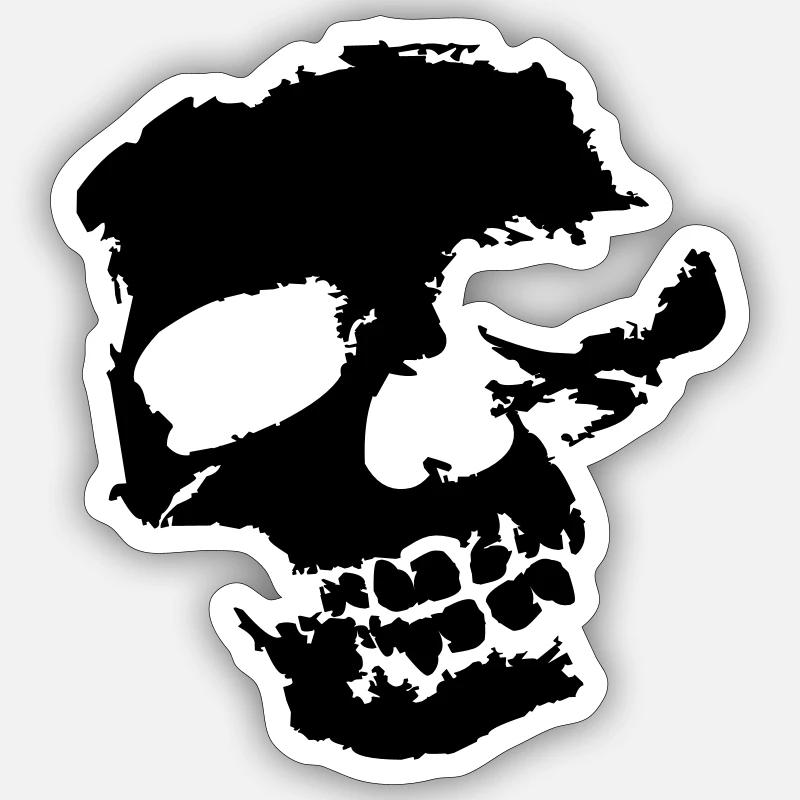 Skeleton skull skull dead evil - Sticker size S (10 x 10 cm) - white matte