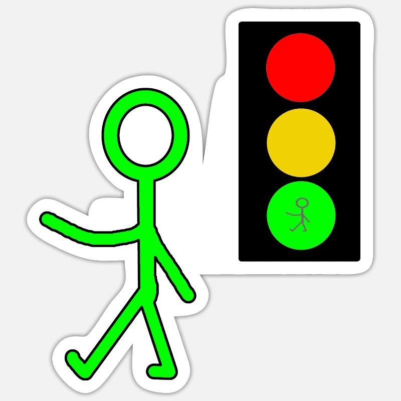 Feux de signalisation - Sticker taille S (10 x 10 cm) - blanc mat