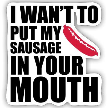 Sausage - Sticker size S (10 x 10 cm) - white matte - Front