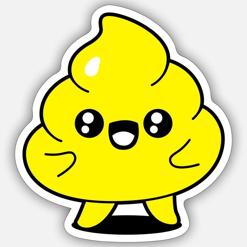 Crotte debout - Sticker taille S (10 x 10 cm) - blanc mat