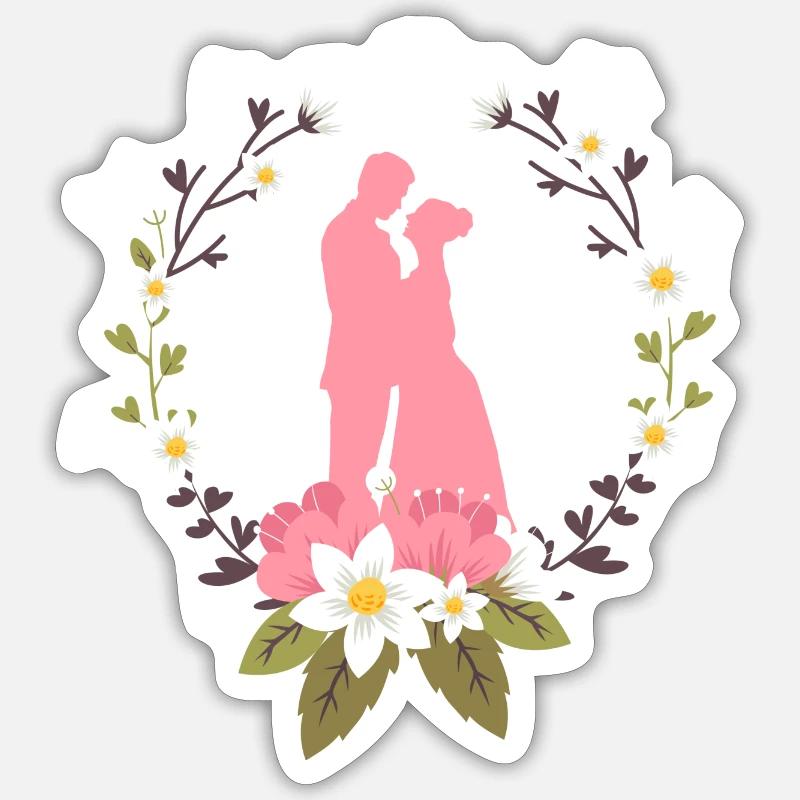 Wedding - Sticker size S (10 x 10 cm) - white matte