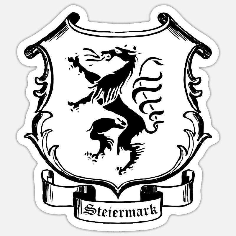 Steiermark - Sticker Größe S (10 x 10 cm) - Mattweiß