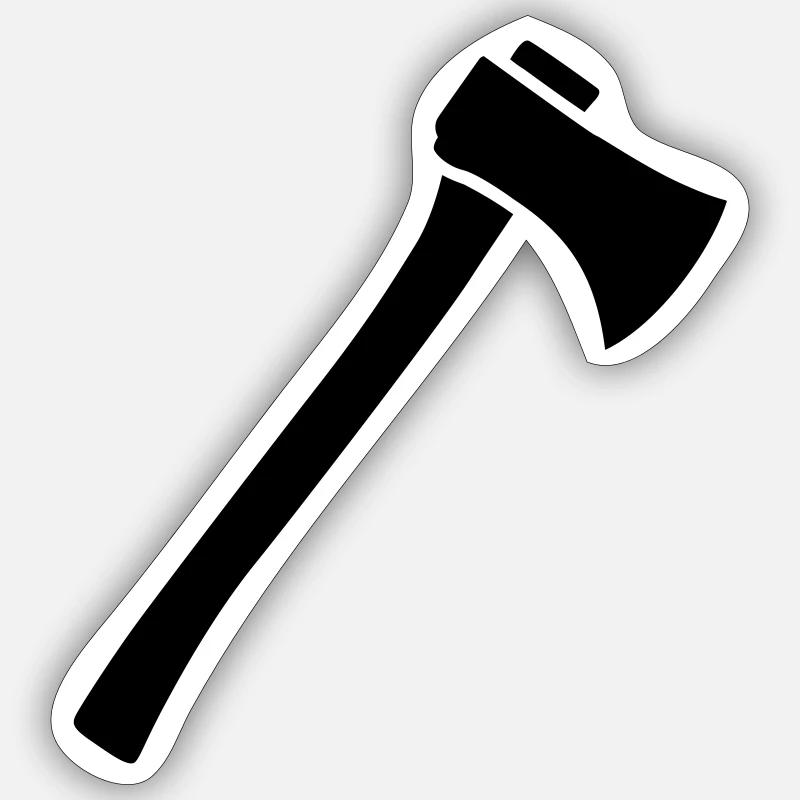 Axt - Sticker Größe S (10 x 10 cm) - Mattweiß