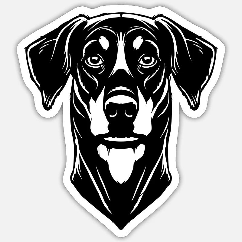Dobermann Sticker Größe S (10 x 10 cm)
