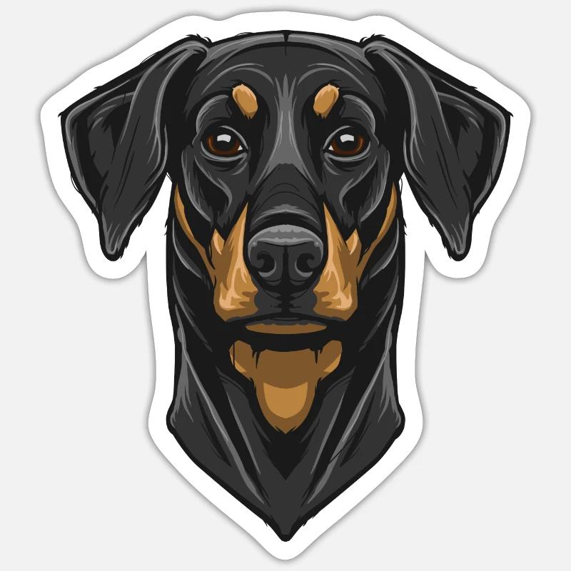 Dobermann - Sticker size S (10 x 10 cm) - white matte
