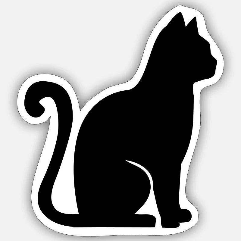 Katze - Sticker Größe S (10 x 10 cm) - Mattweiß