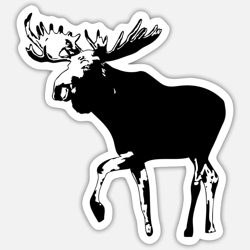 elch - elk - moose - jagd - jäger Sticker Größe S (10 x 10 cm)