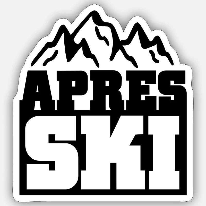 apres ski - Sticker taille S (10 x 10 cm) - blanc mat