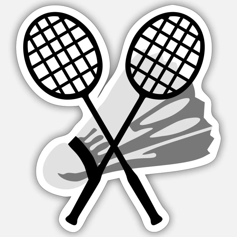 Badminton - Sticker taille S (10 x 10 cm) - blanc mat