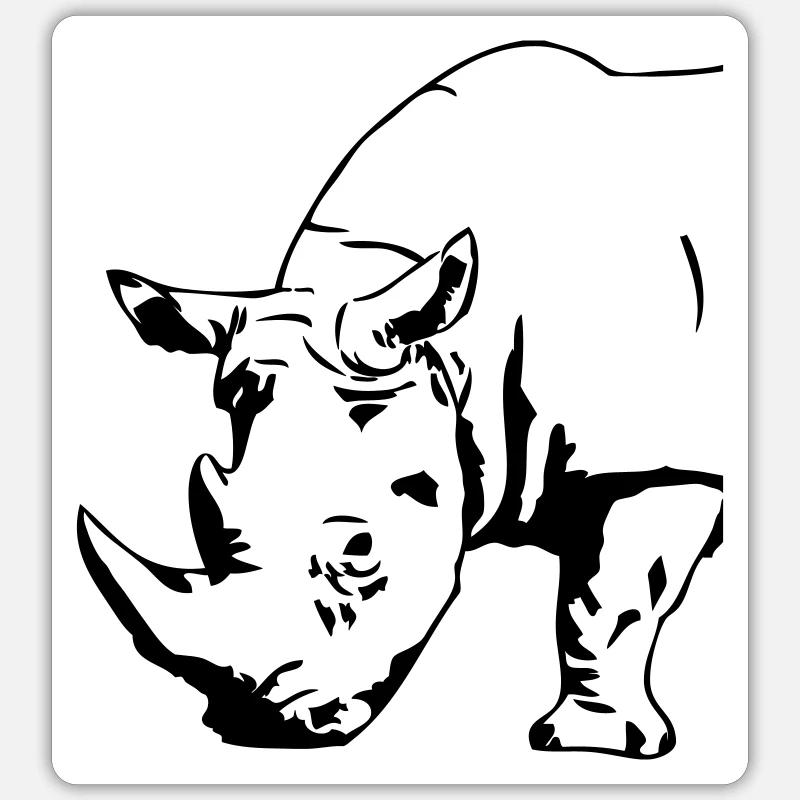 Black Rhino - Sticker taille S (10 x 10 cm) - blanc mat