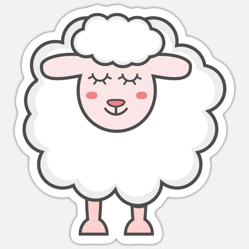 Schaf - Sticker Größe S (10 x 10 cm) - Mattweiß