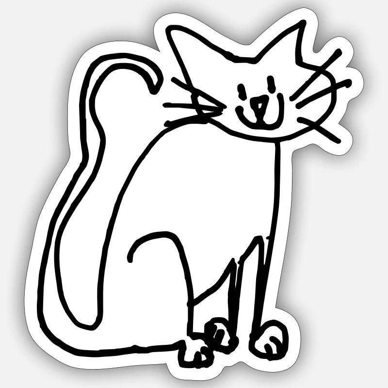 Drôle de chat, Fan de chat Sticker taille S (10 x 10 cm)