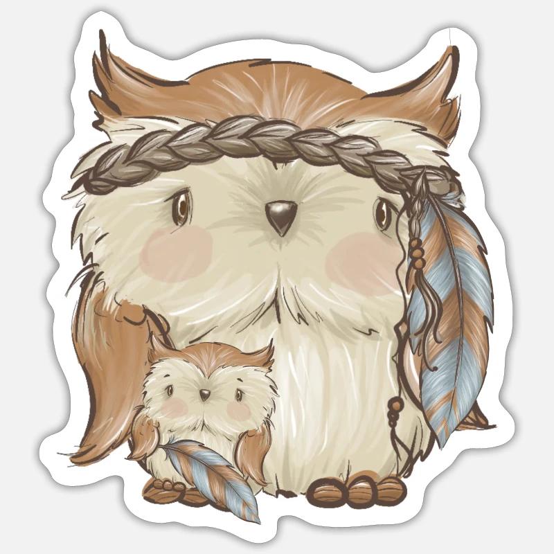 Chouette 2 Sticker taille S (10 x 10 cm)