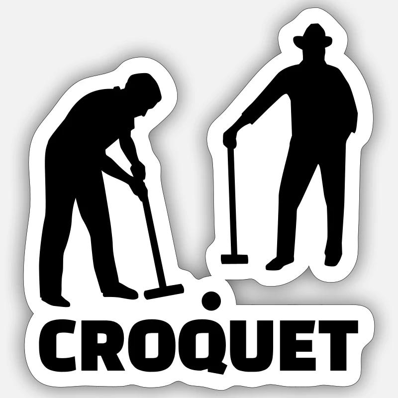 Croquet - Sticker taille S (10 x 10 cm) - blanc mat