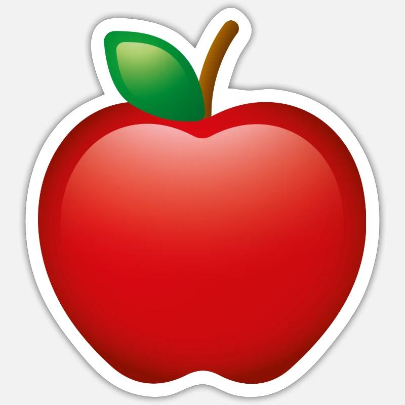 Smiley Apple - Sticker Größe S (10 x 10 cm) - Mattweiß