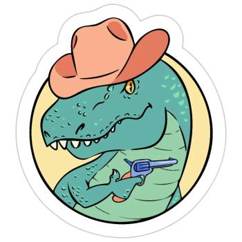 Dinosaure T-Rex - Sticker taille S (10 x 10 cm) - blanc mat - Devant