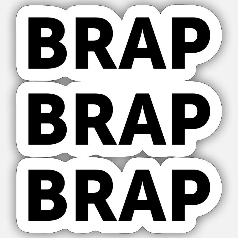 JDM BRAP BRAP BRAP | T-shirts JDM - Sticker Größe S (10 x 10 cm) - Mattweiß
