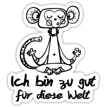 zu gut - Sticker Größe S (10 x 10 cm) - Mattweiß - Vorne