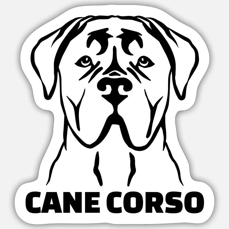 Cane Corso - Sticker taille S (10 x 10 cm) - blanc mat