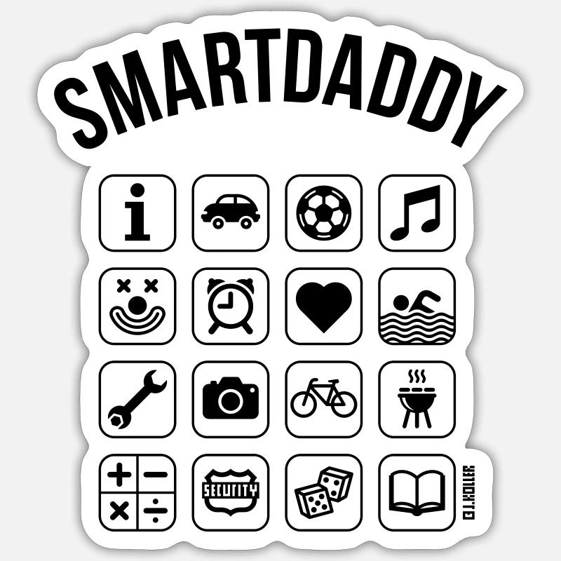 Smartdaddy (Daddy / Dad / SVG) - Sticker size S (10 x 10 cm) - white matte