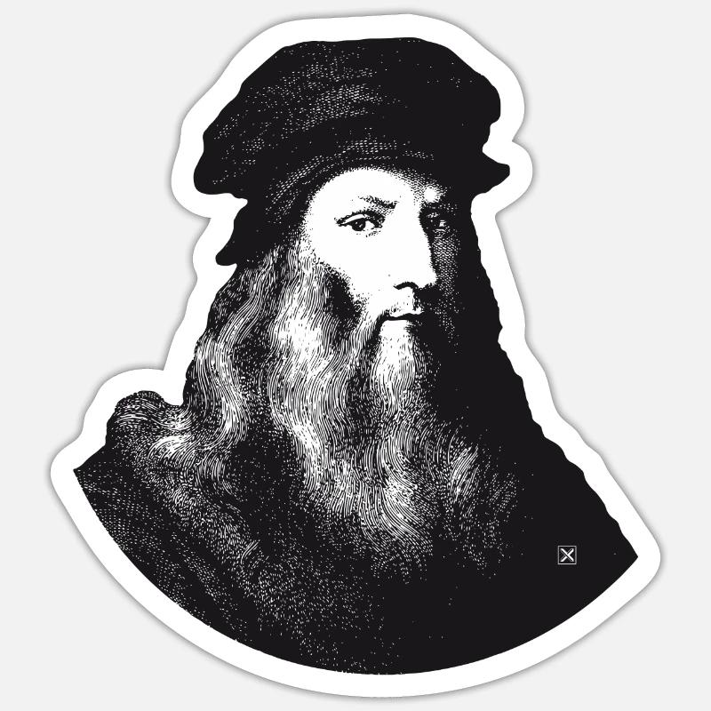Leonardo da Vinci Sticker size S (10 x 10 cm)