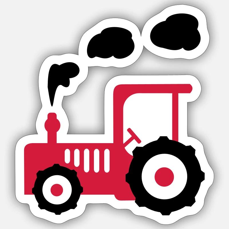 tracteur - Sticker taille S (10 x 10 cm) - blanc mat