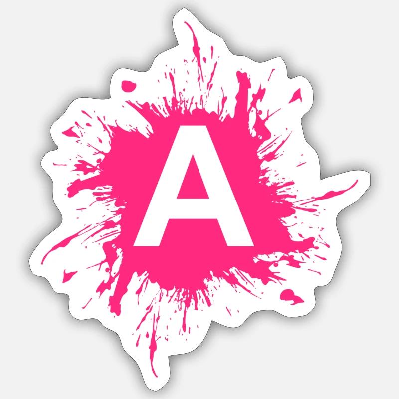 Team A Buchstabe A Anfangsbuchtabe Rosa Sticker Größe S (10 x 10 cm)