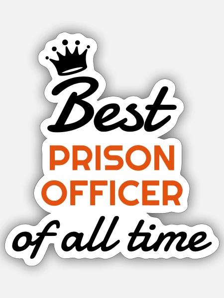 Gefängniswärter / Gefängnis / Polizei / Zelle - Sticker Größe S (10 x 10 cm) - Mattweiß