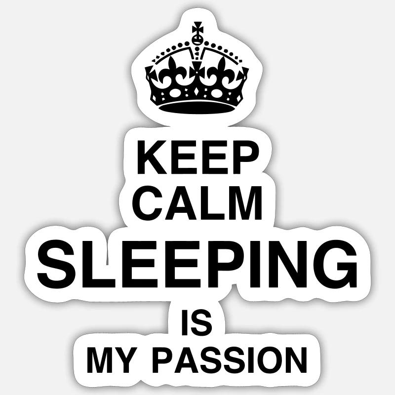 Schlaf / Schläfer / Müdigkeit / Rest - Sticker Größe S (10 x 10 cm) - Mattweiß