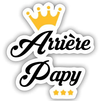 Papy Papi Grand-Père Retraite famille - Sticker taille S (10 x 10 cm) - blanc mat - Devant