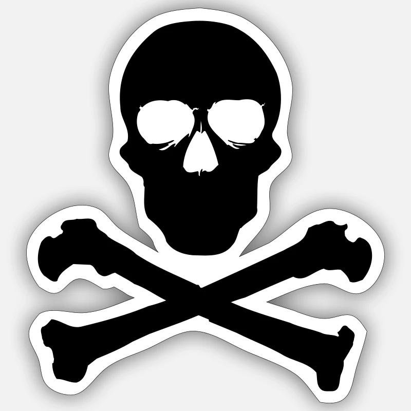Skull - Sticker Größe S (10 x 10 cm) - Mattweiß