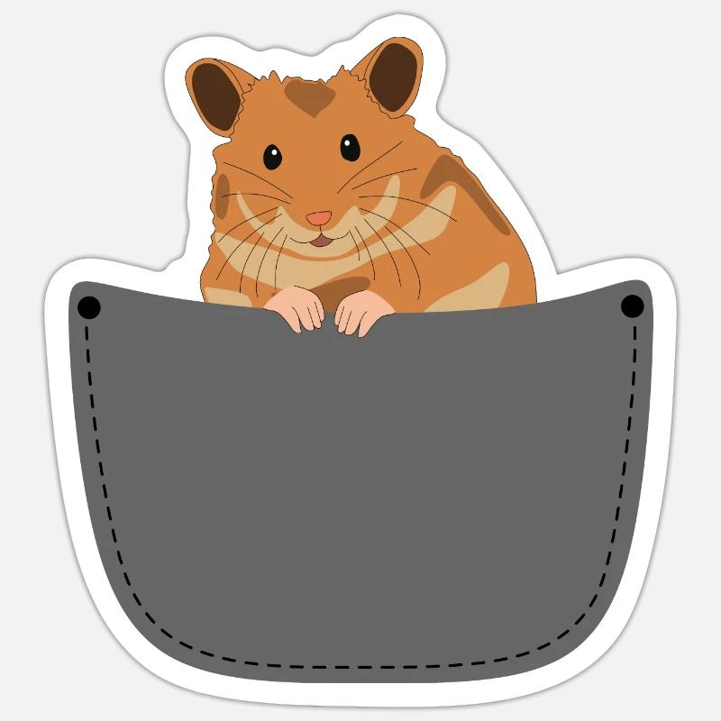 Hamster Tasche - Hamster Geschenk - Sticker Größe S (10 x 10 cm) - Mattweiß