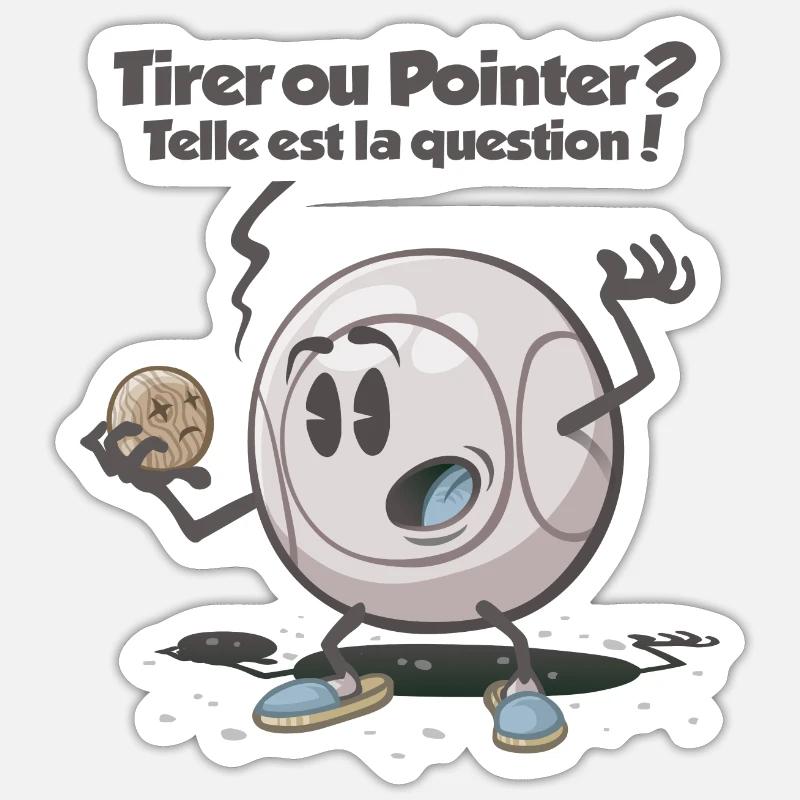 Tirer ou pointer ? telle est la question ! - Sticker taille S (10 x 10 cm) - blanc mat