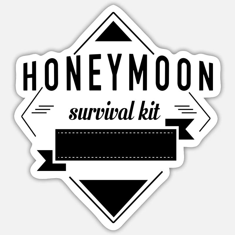 (honeymoon_survival_kit_c) - Sticker Größe S (10 x 10 cm) - Mattweiß