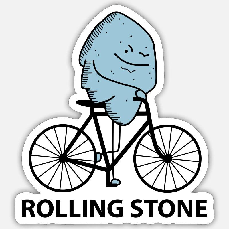 Rolling Stone (b) - Sticker size S (10 x 10 cm) - white matte