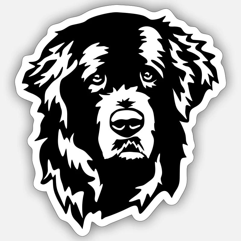Neufundländer Kopf - Sticker Größe S (10 x 10 cm) - Mattweiß